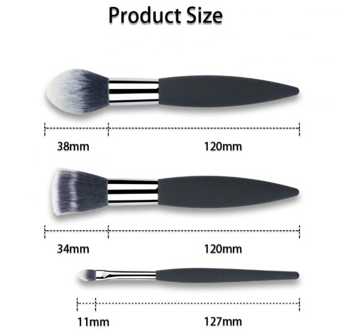 7 Pieces Luxury Travel Makeup Brush Set Easy Grip Durable Plastic Handle(图4)