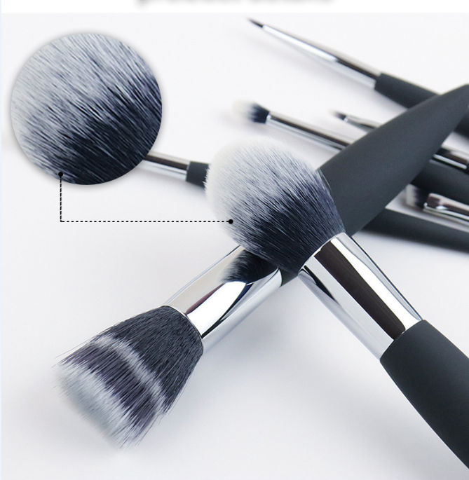 7 Pieces Luxury Travel Makeup Brush Set Easy Grip Durable Plastic Handle(图1)