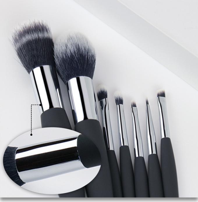 7 Pieces Luxury Travel Makeup Brush Set Easy Grip Durable Plastic Handle(图2)