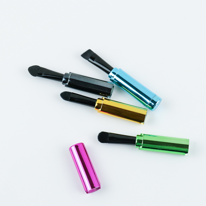 Synthetic hair makeup brushes