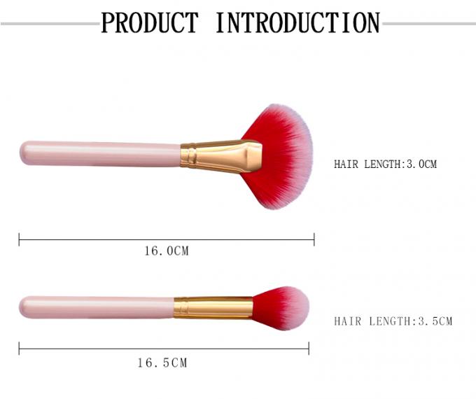 8 Pieces Travel Make Up Brush Set Pink With Rainbow Cosmetic Bag(图4)