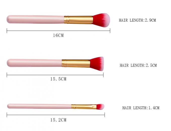 8 Pieces Travel Make Up Brush Set Pink With Rainbow Cosmetic Bag(图5)