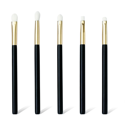5PCS Eyeshadow Makeup Brush Set Black Wooden Handle Eyeliner Cosmetic Multifunction