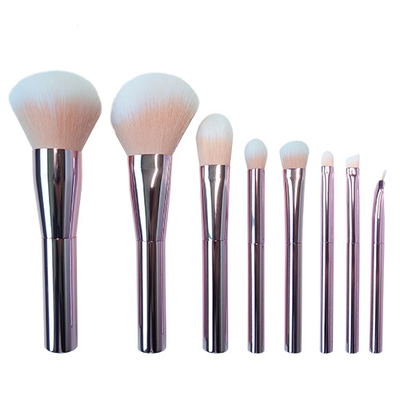 Soft Hair Luxury Makeup Brush Set High Gloss Pink Aluminum Handle