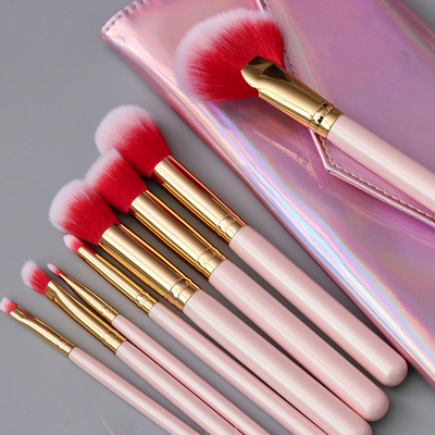 Pink Travel Makeup Brush Set